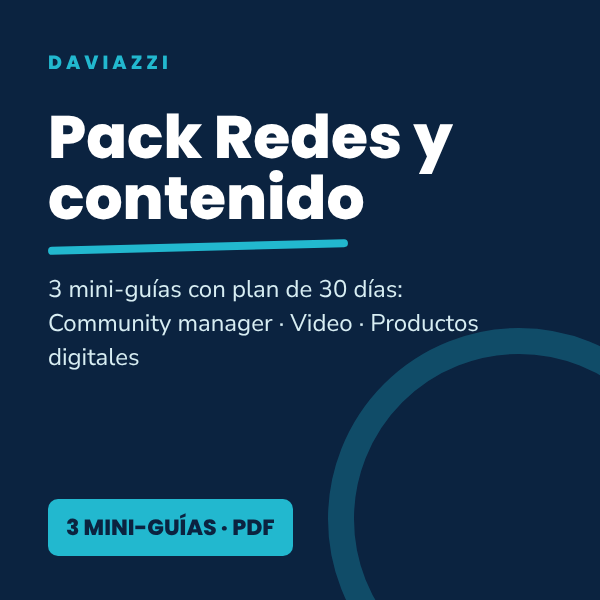 Pack Redes y contenido: 3 mini-guías con plan de 30 días