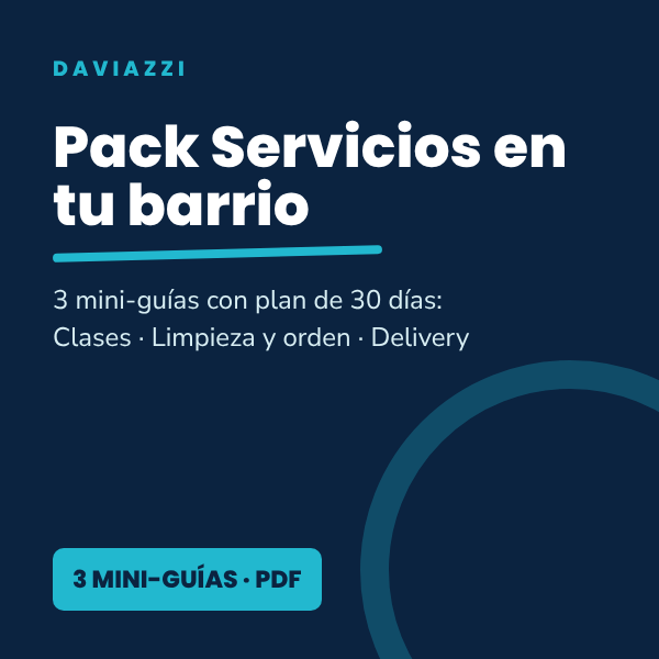 Pack Servicios en tu barrio: 3 mini-guías con plan de 30 días