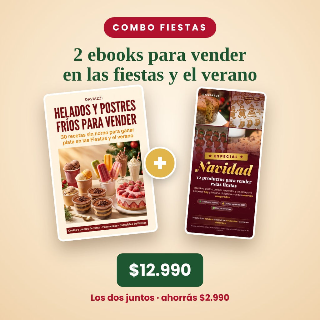 Combo Fiestas: Helados y Postres Fríos + Especial Navidad 2026, los dos ebooks juntos a $12.990