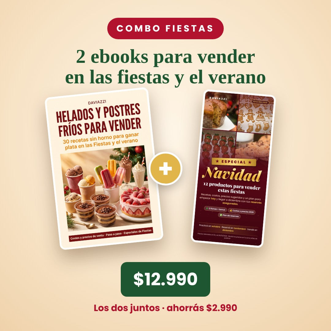Combo Fiestas: Helados y Postres Fríos + Especial Navidad 2026, los dos ebooks juntos a $12.990
