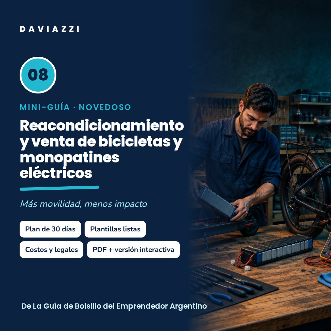 Mini-guía 08: Reacondicionamiento y venta de bicicletas y monopatines eléctricos
